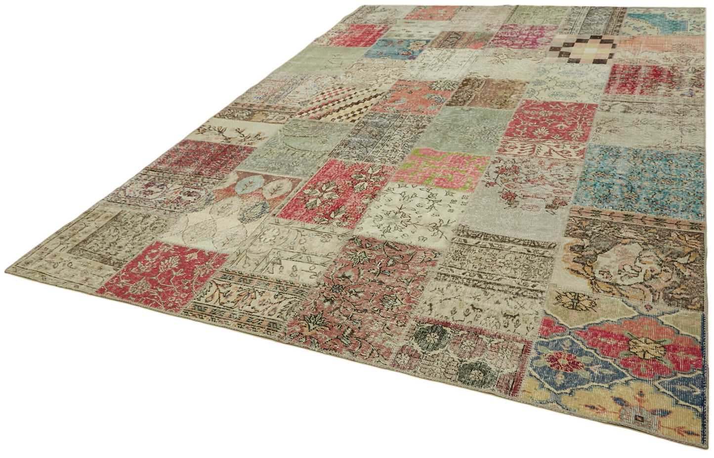 8x11 Beige Patchwork Rug- 43237