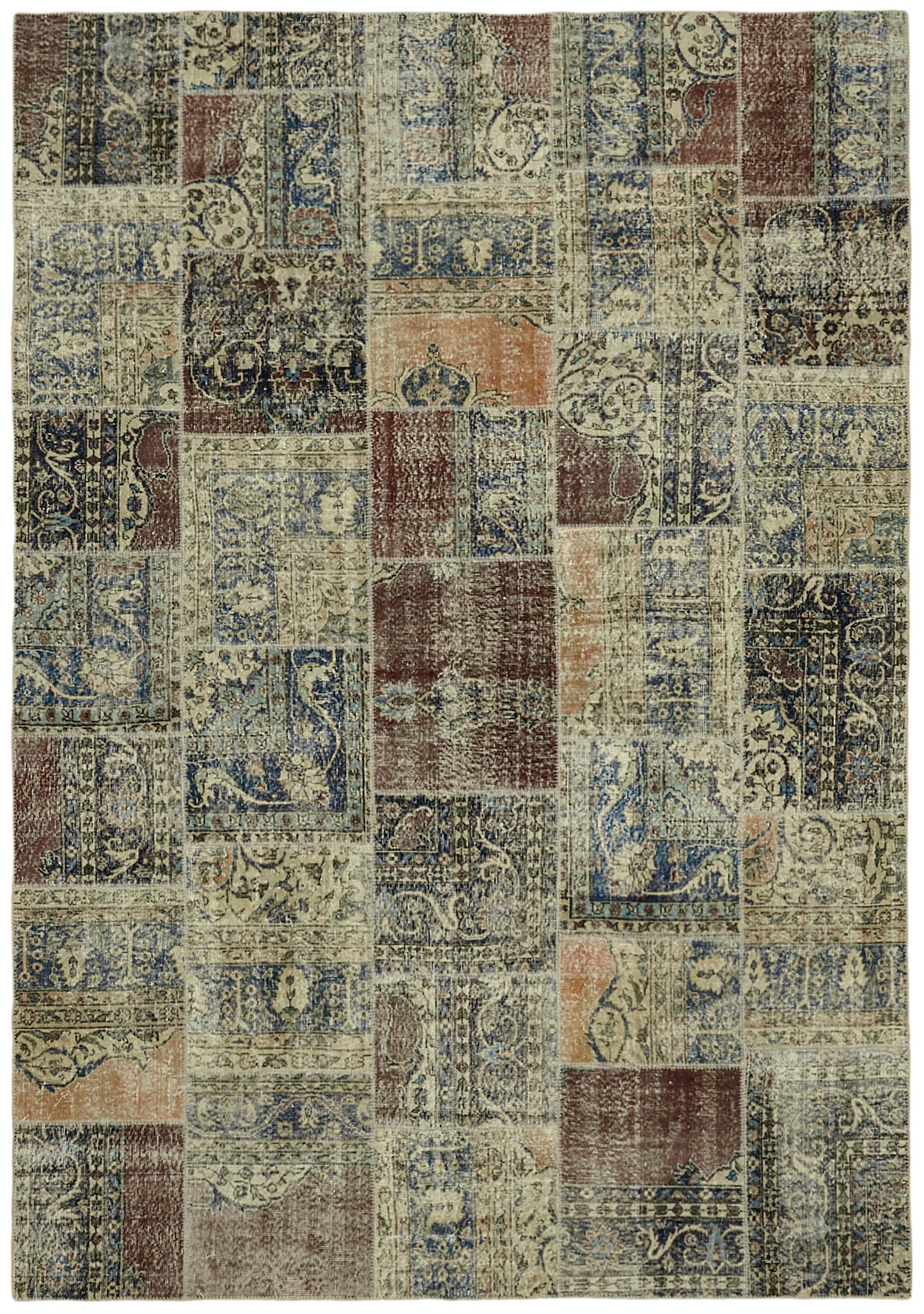 8x12 Beige Patchwork Rug- 43268