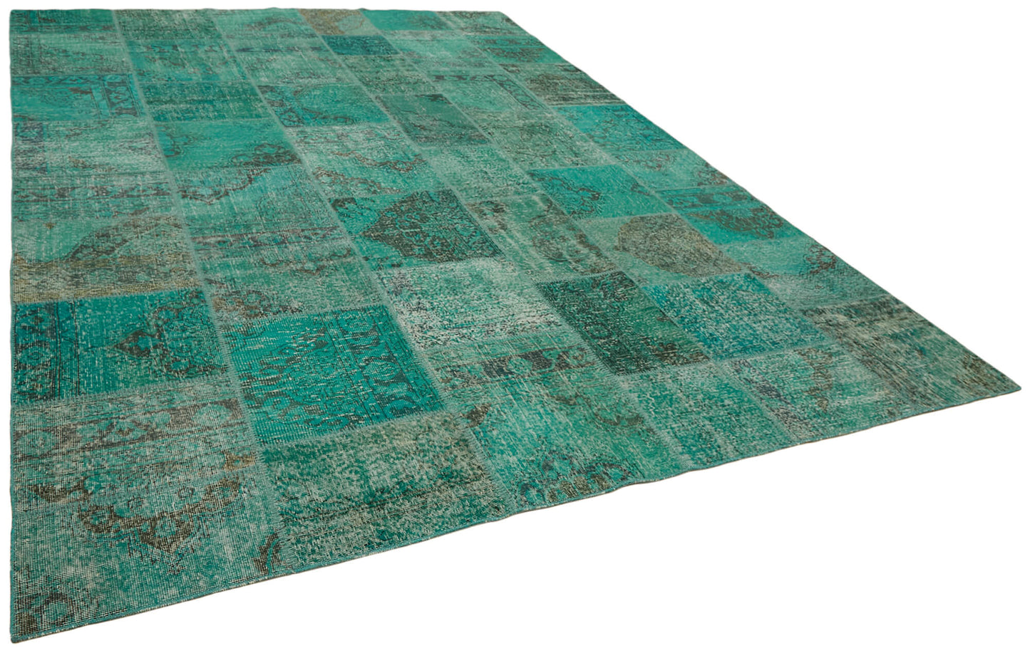 10x13 Turquoise Patchwork Rug - 43297