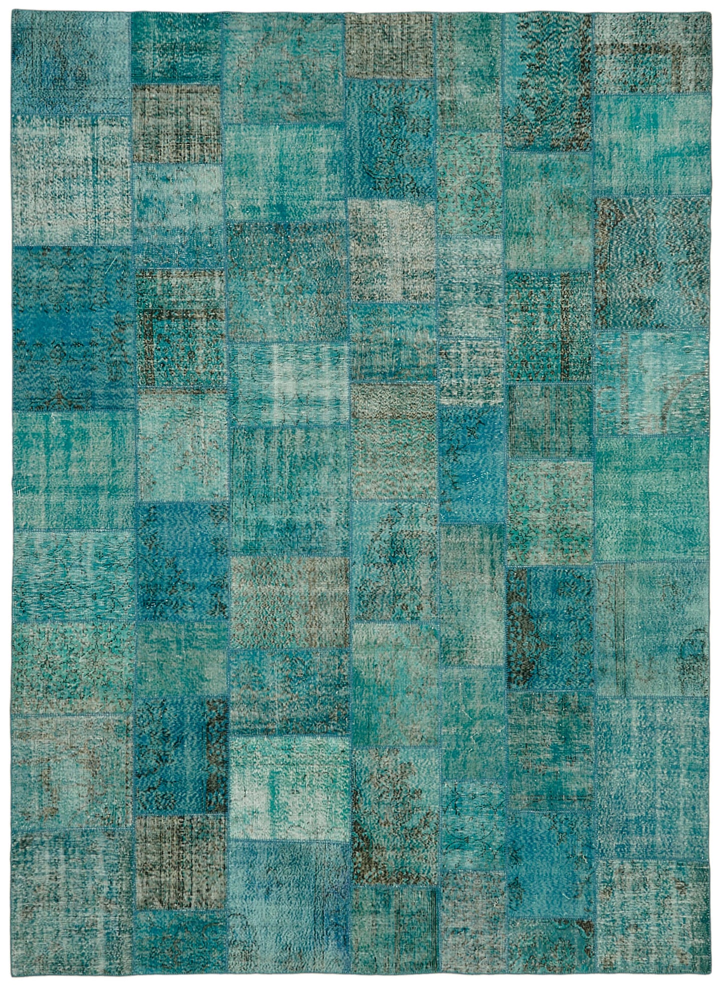 10x13 Turquoise Patchwork Rug - 43309