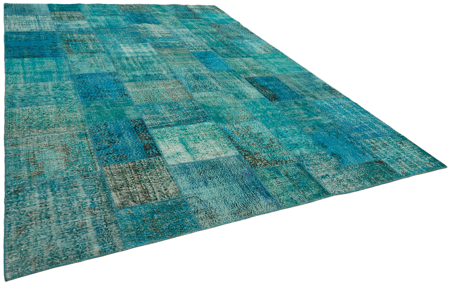 10x13 Turquoise Patchwork Rug - 43309