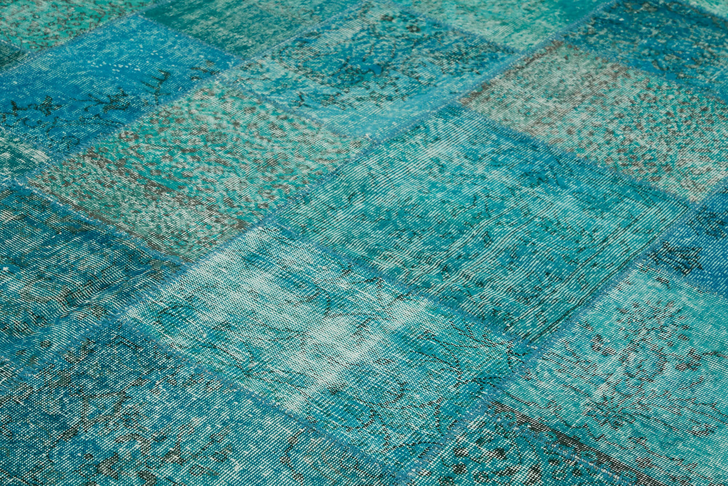 10x13 Turquoise Patchwork Rug - 43309