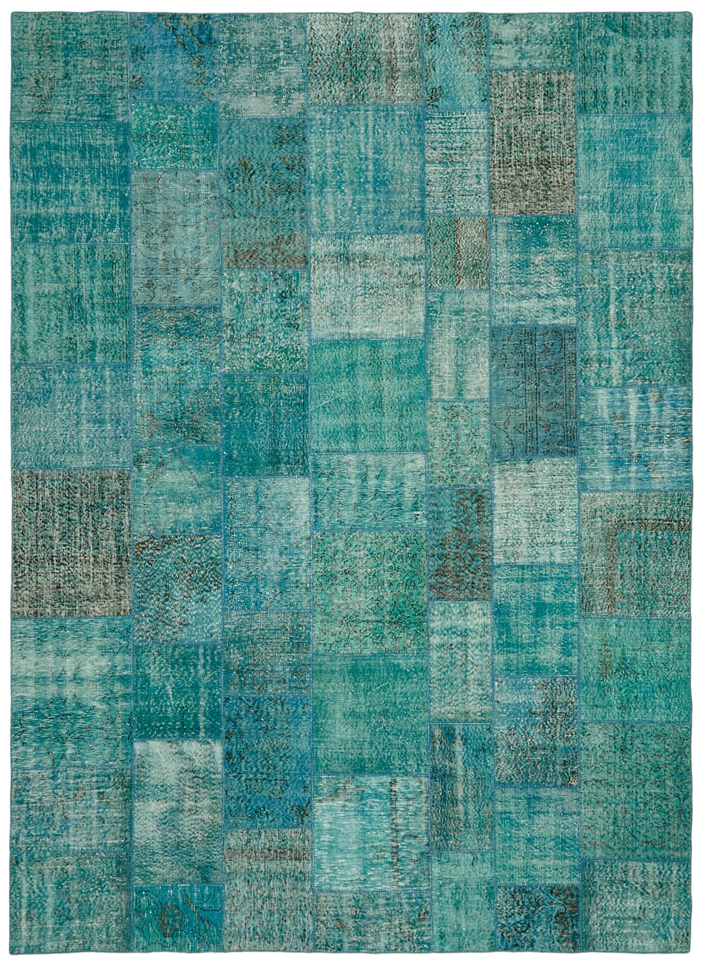 10x13 Turquoise Patchwork Rug - 43310