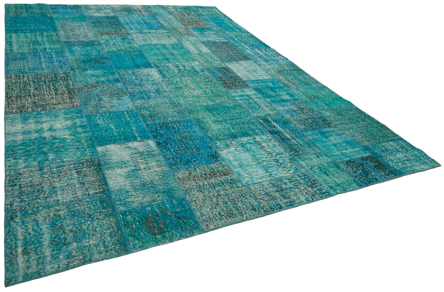 10x13 Turquoise Patchwork Rug - 43310