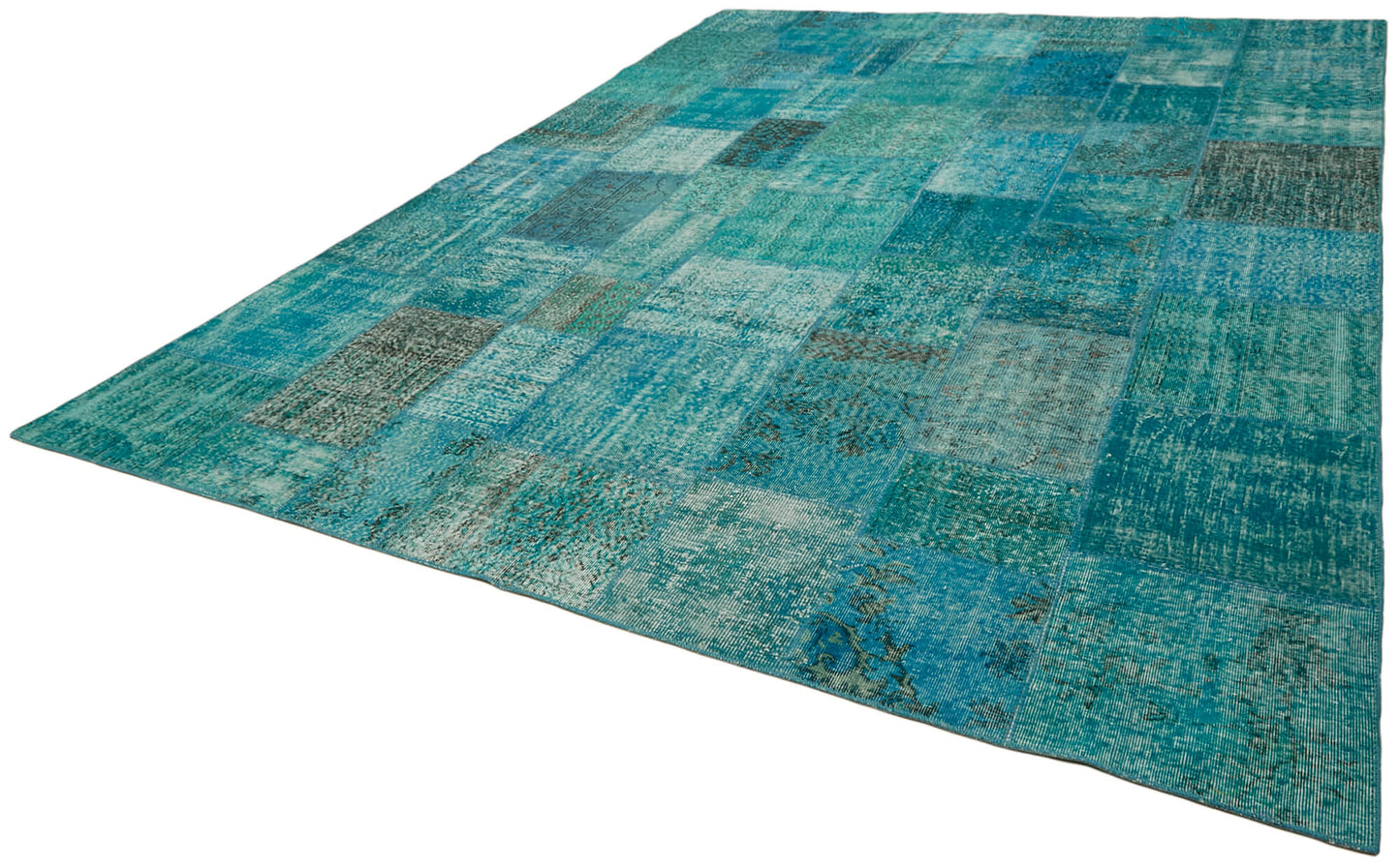 10x13 Turquoise Patchwork Rug - 43310