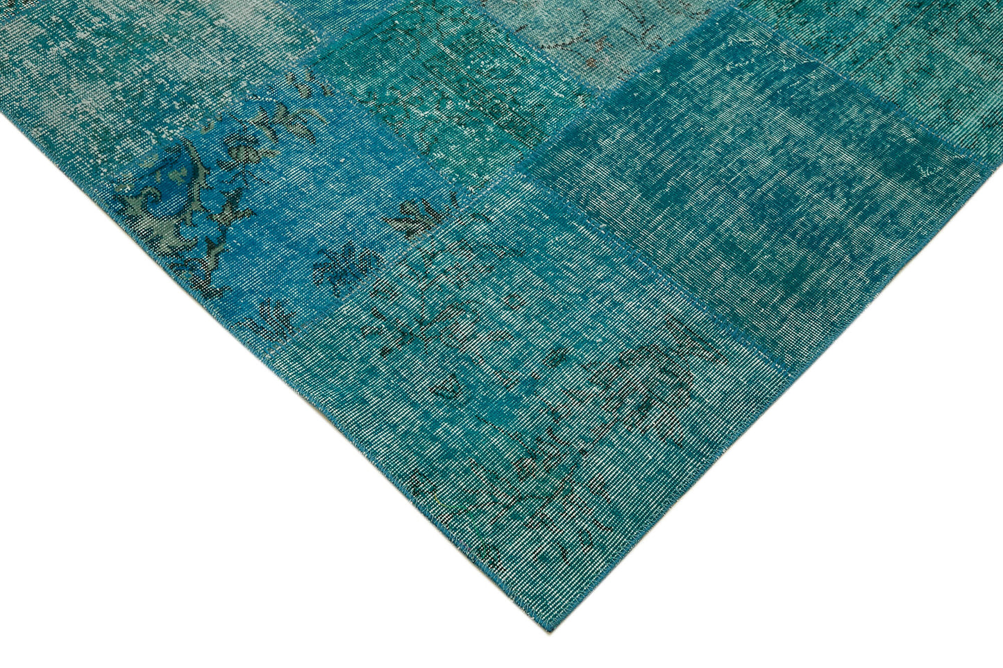 10x13 Turquoise Patchwork Rug - 43310