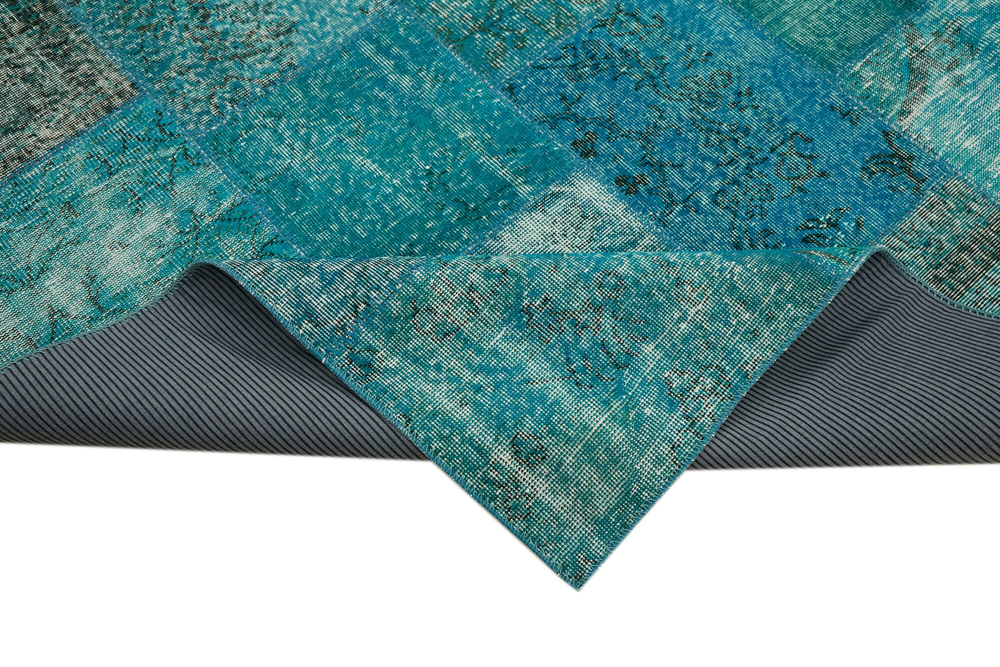 10x13 Turquoise Patchwork Rug - 43310