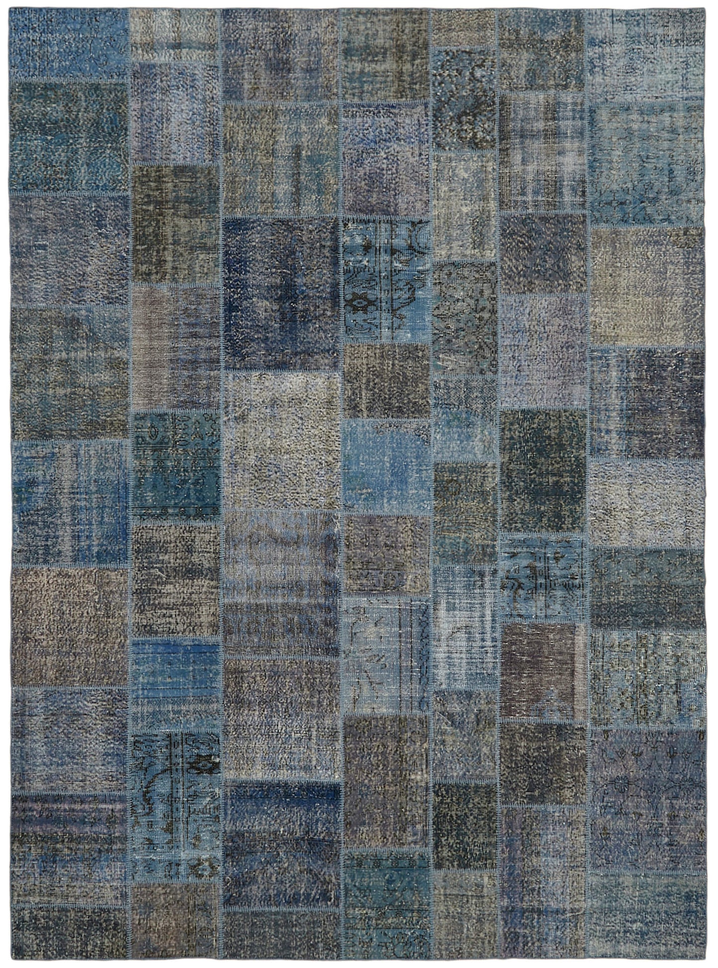 10x13 Blue Patchwork Rug - 43322