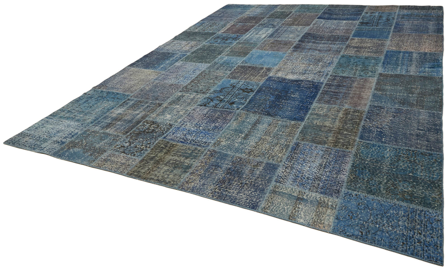 10x13 Blue Patchwork Rug - 43322