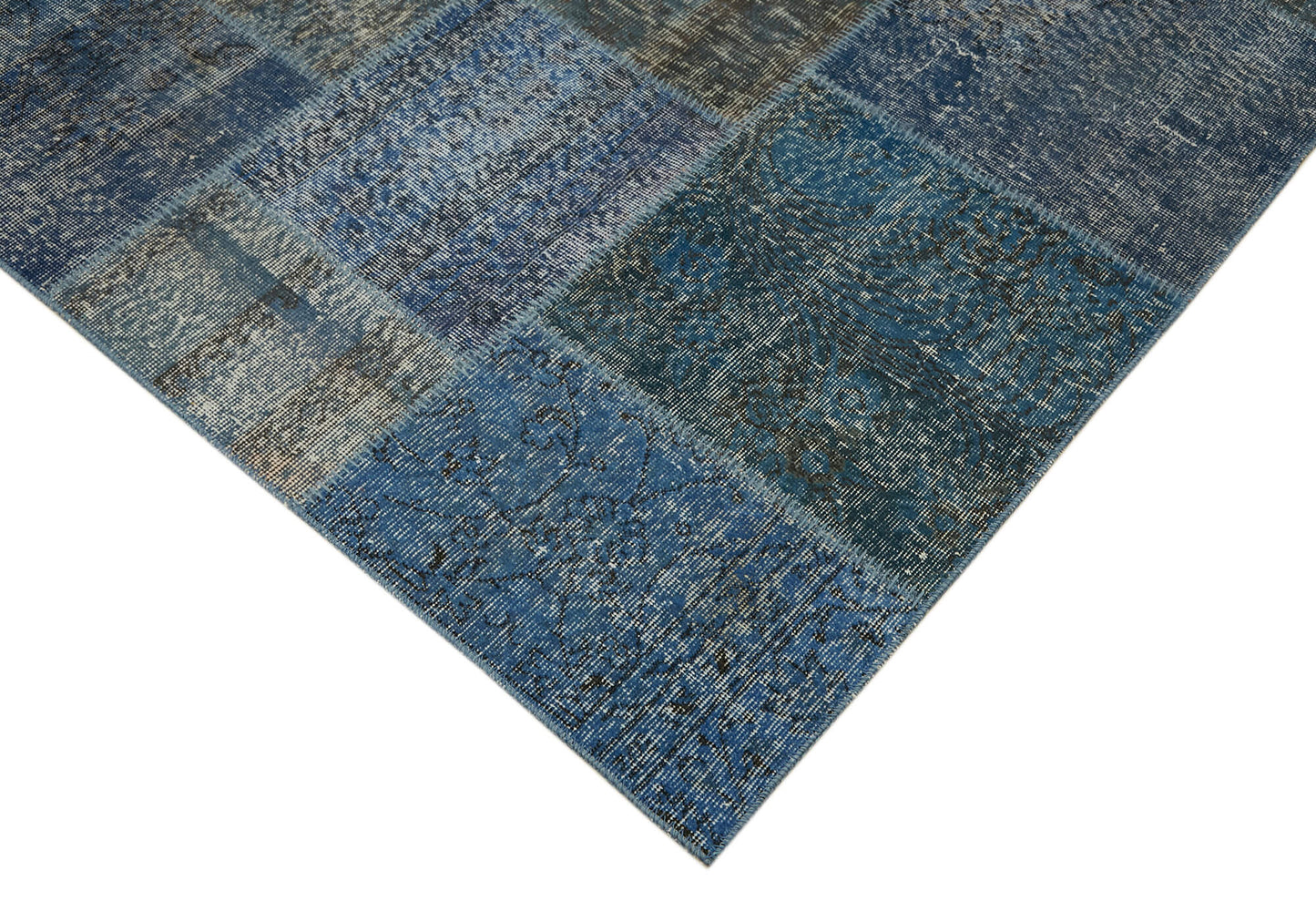 10x13 Blue Patchwork Rug - 43322