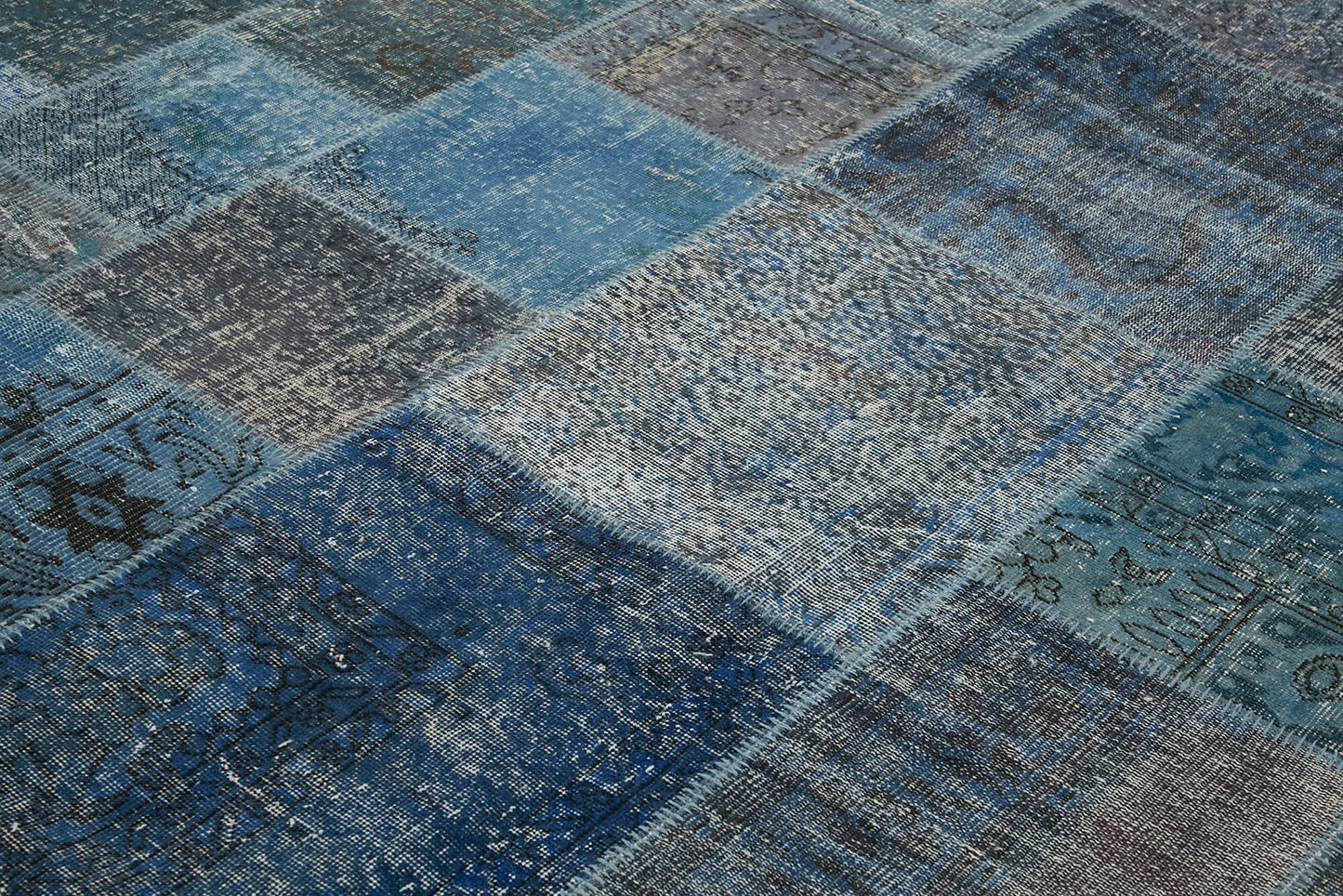 10x13 Blue Patchwork Rug - 43322