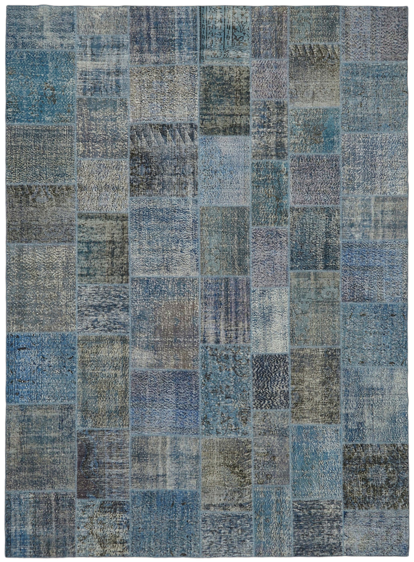10x13 Blue Patchwork Rug - 43323