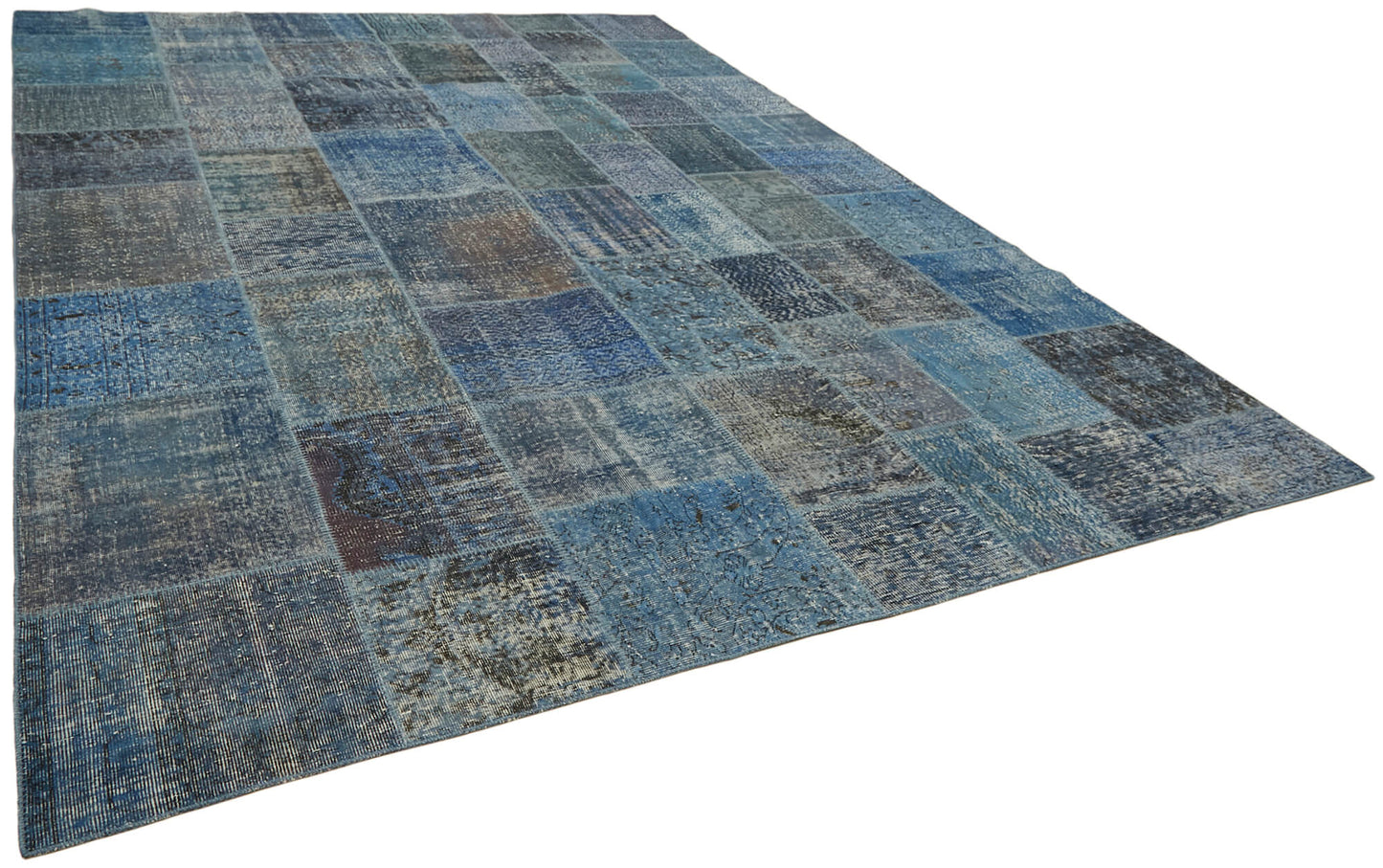 10x13 Blue Patchwork Rug - 43323