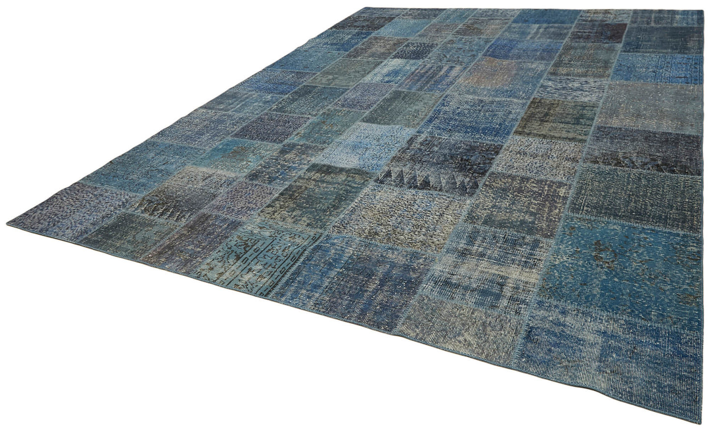 10x13 Blue Patchwork Rug - 43323