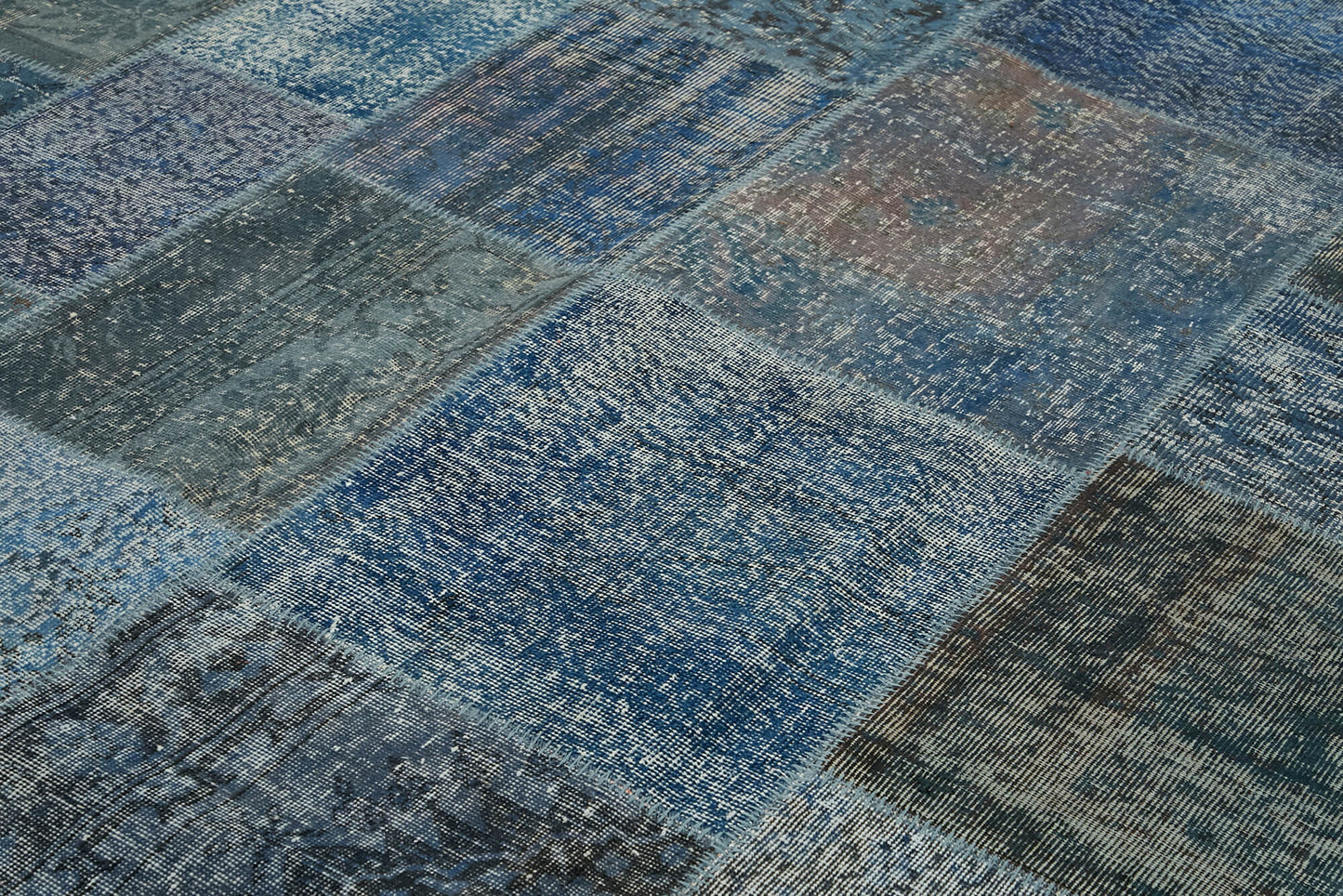 10x13 Blue Patchwork Rug - 43323