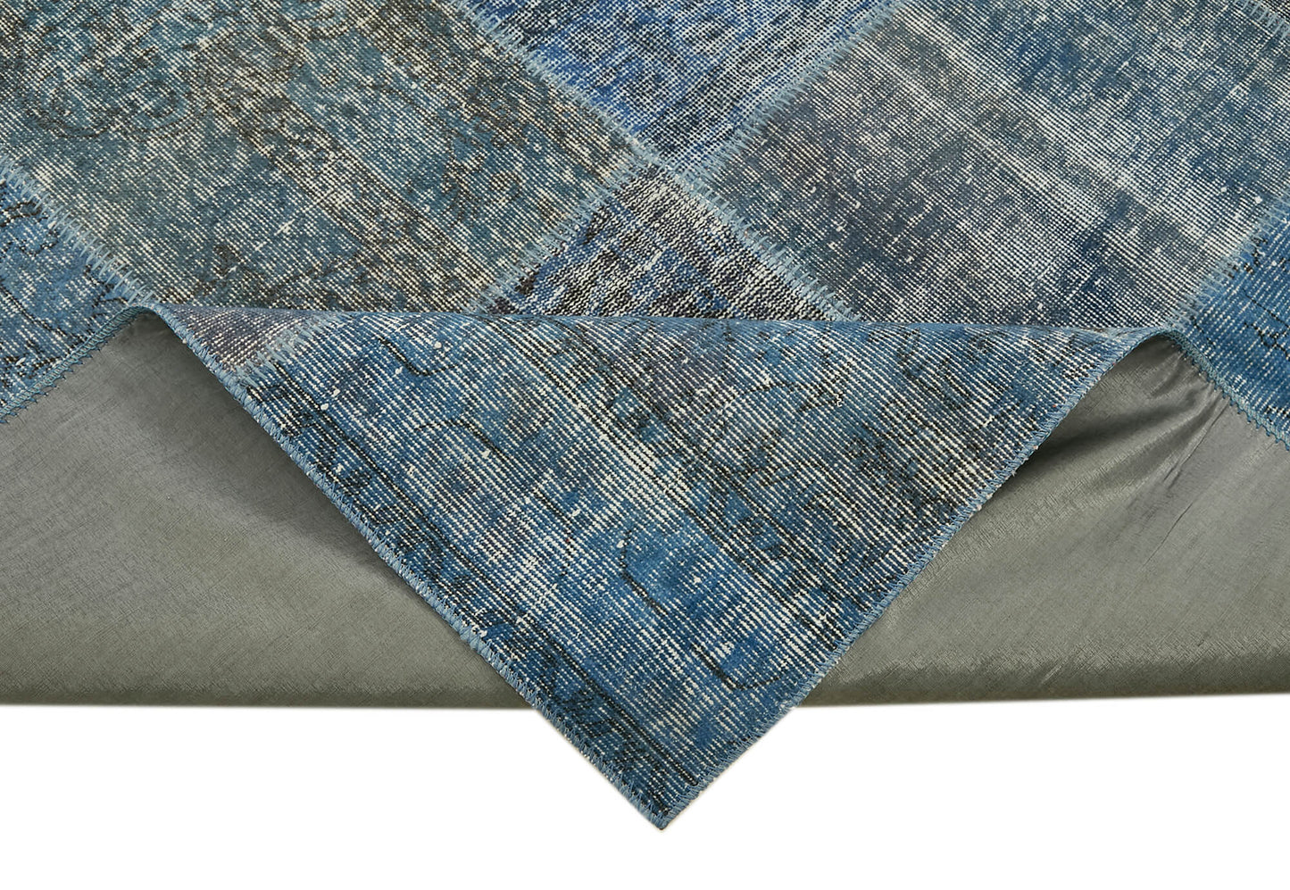 10x13 Blue Patchwork Rug - 43323