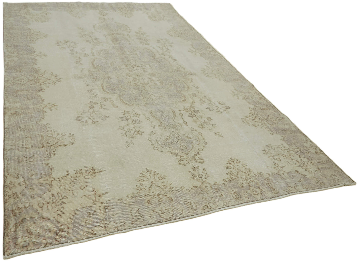 7x10 Beige Turkish Vintage Area Rug - 43878