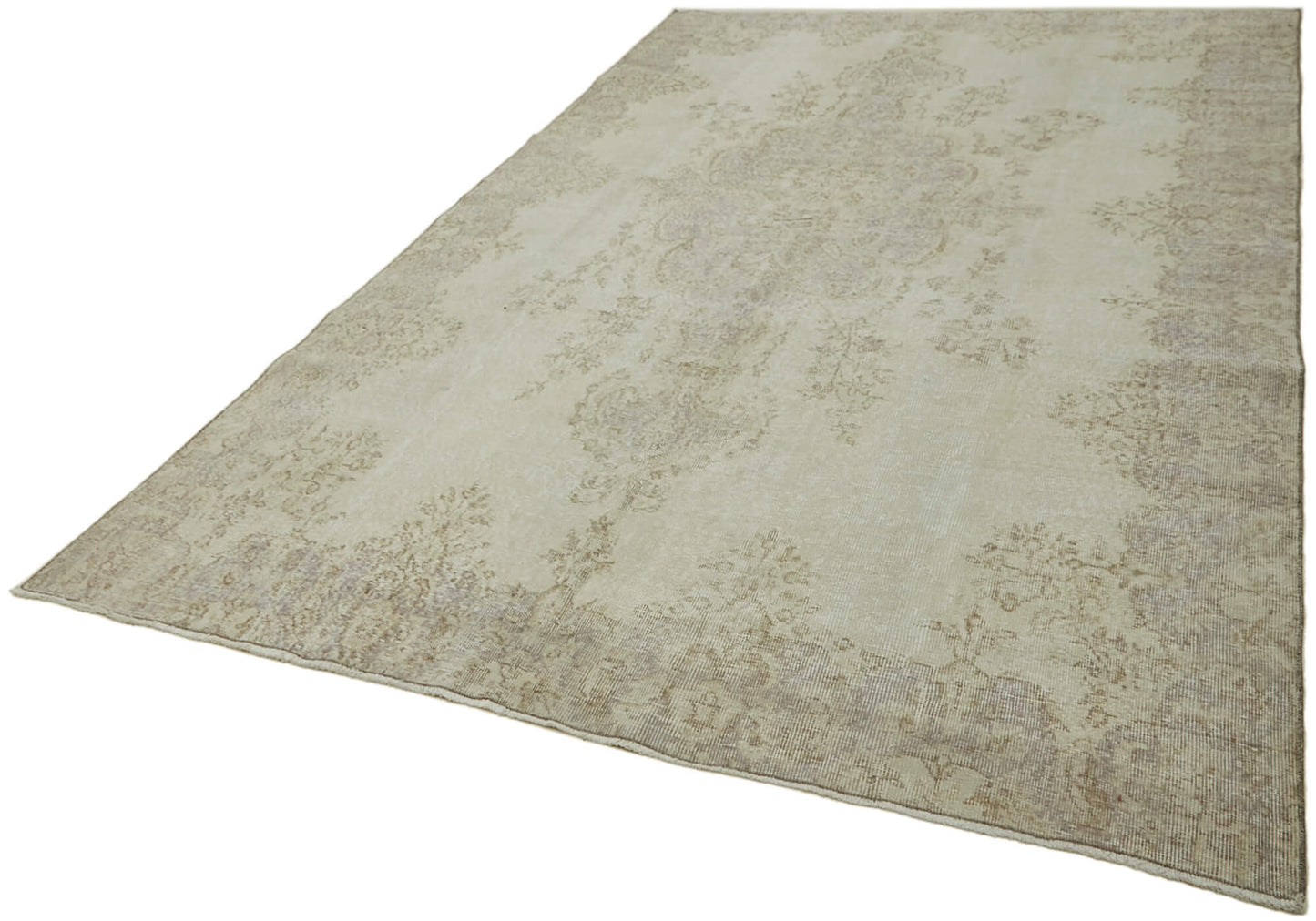 7x10 Beige Turkish Vintage Area Rug - 43878