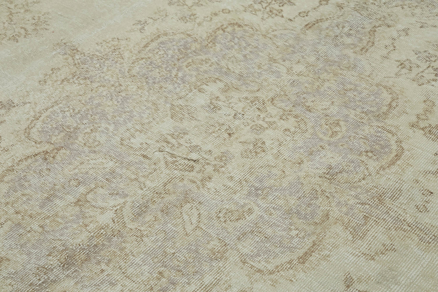 7x10 Beige Turkish Vintage Area Rug - 43878