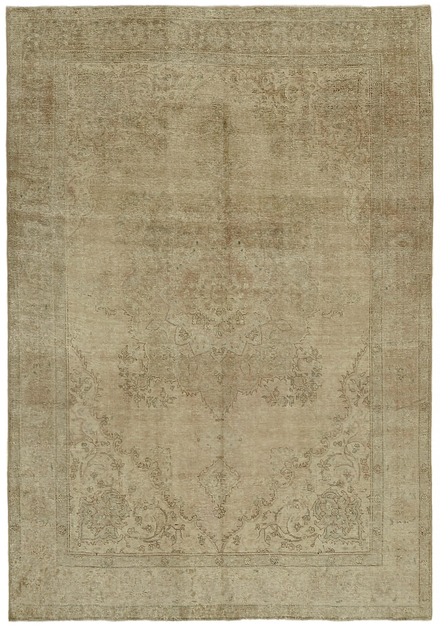 8x11 Beige Vintage Large Area Rug - 44185