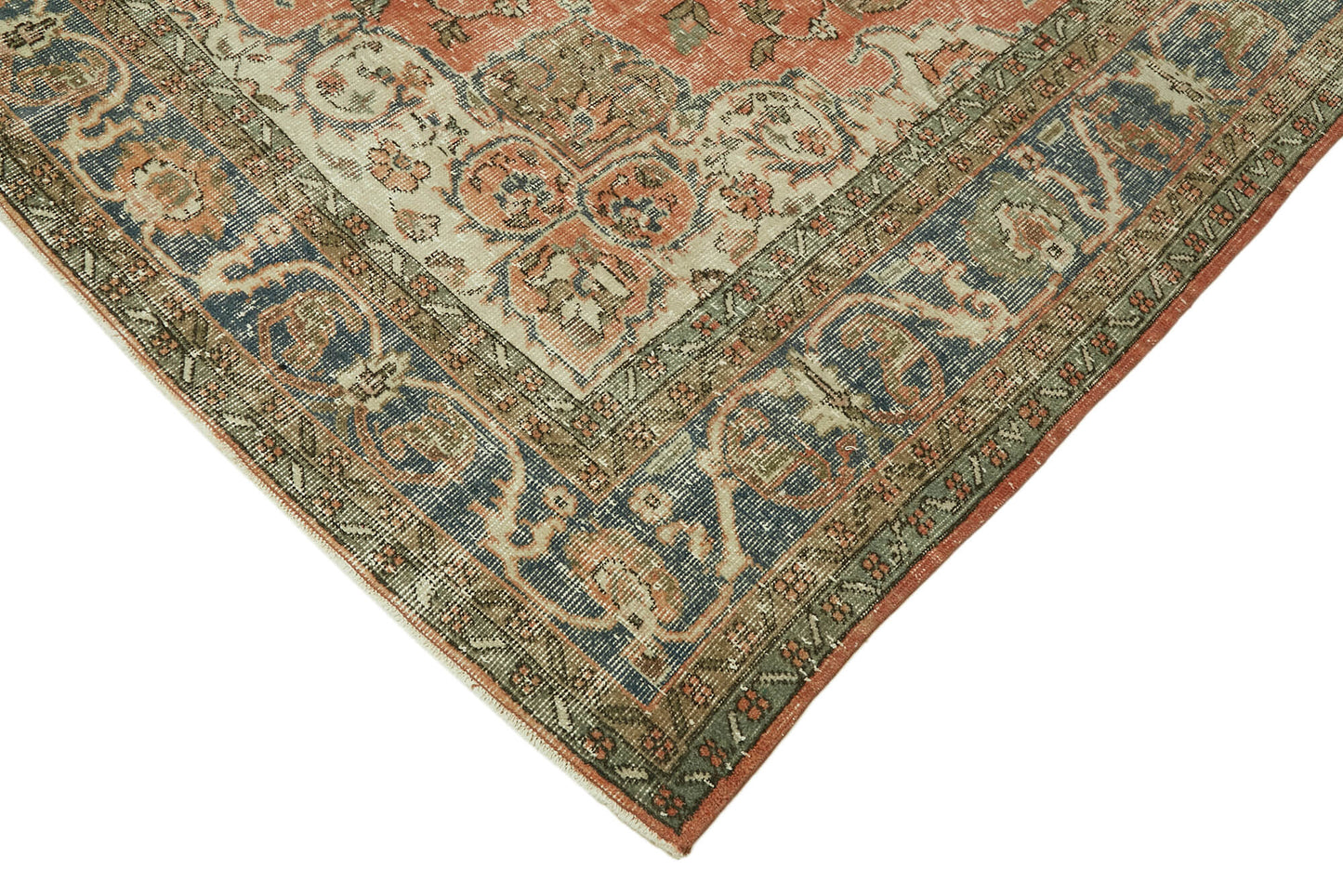 7x10 Beige Turkish Vintage Area Rug - 44512