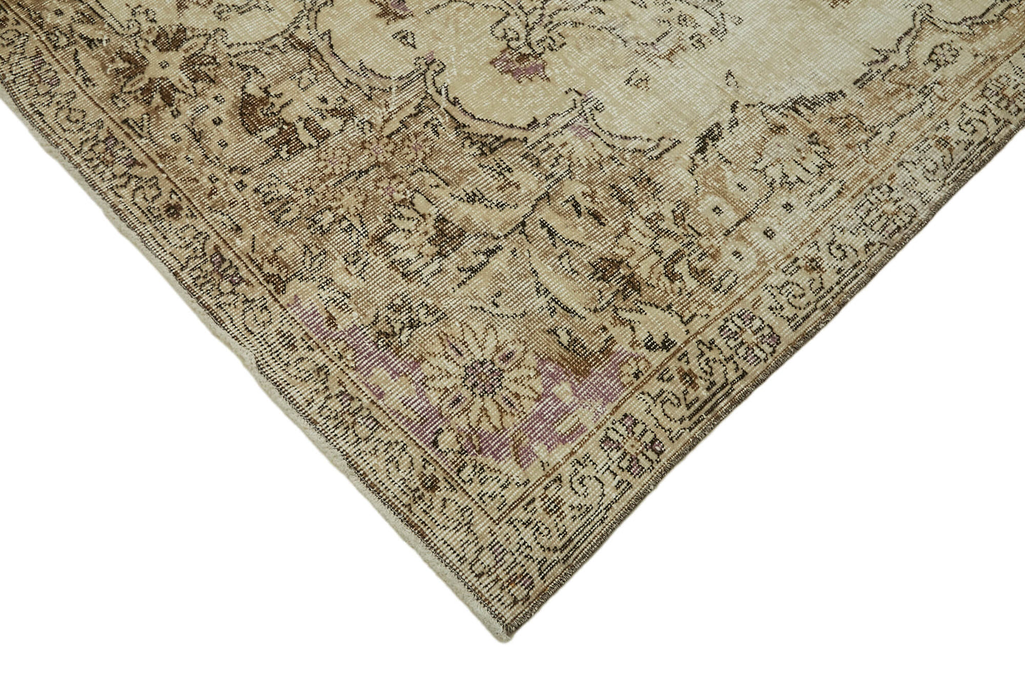 7x10 Beige Turkish Vintage Area Rug - 44550
