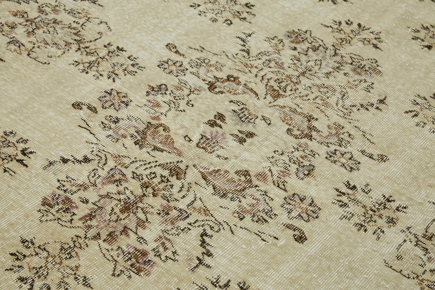 7x10 Beige Turkish Vintage Area Rug - 44550