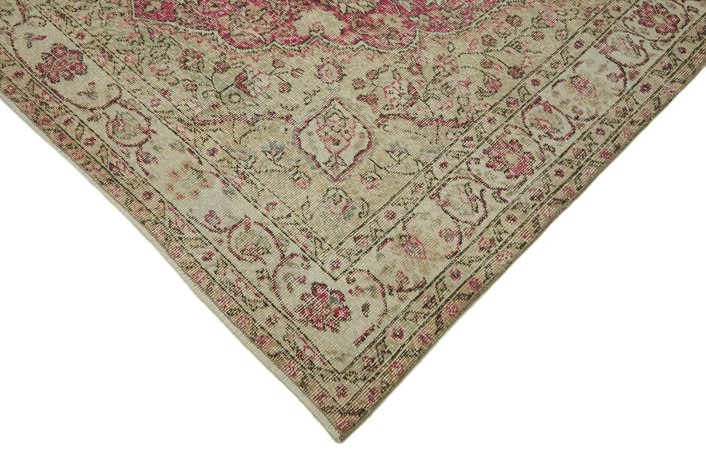 6x10 Beige Turkish Vintage Area Rug - 44573