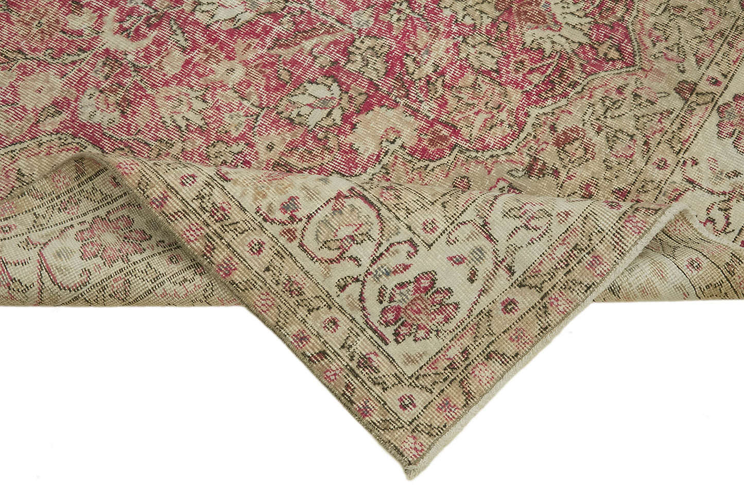 6x10 Beige Turkish Vintage Area Rug - 44573