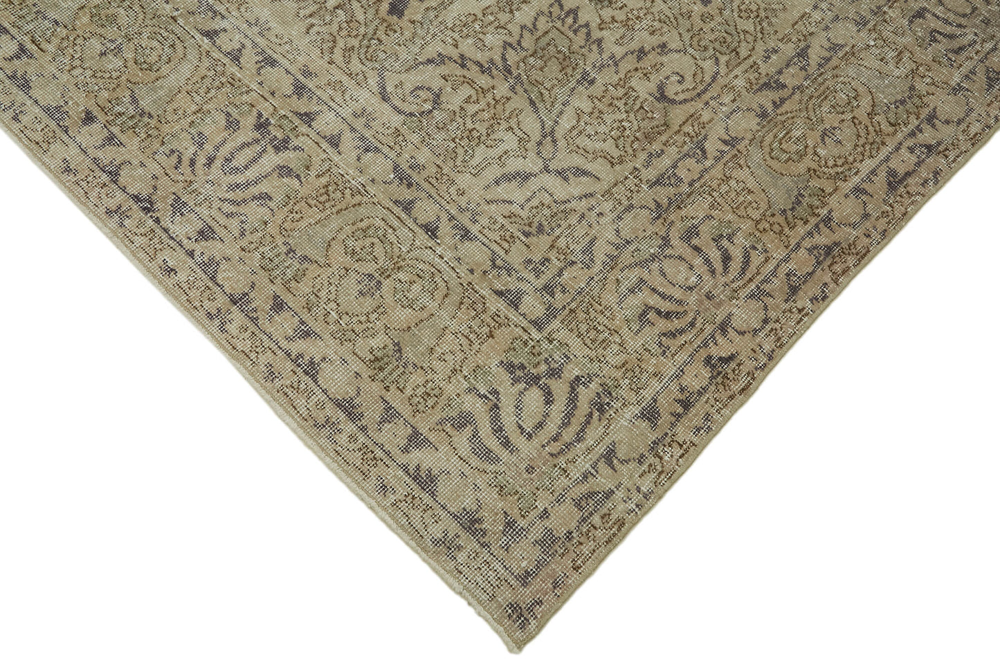 7x10 Beige Turkish Vintage Area Rug - 44582