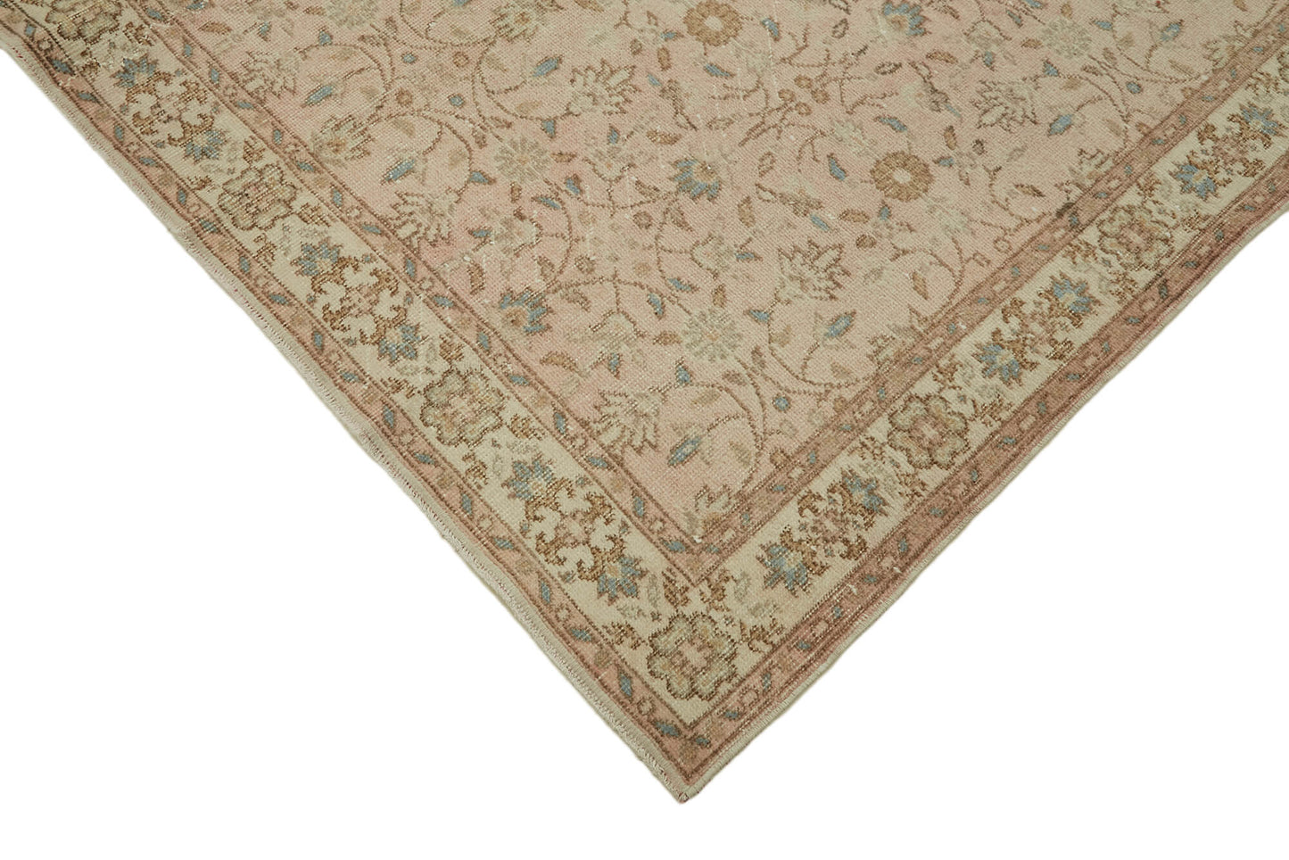 5x9 Beige Turkish Vintage Area Rug - 44601