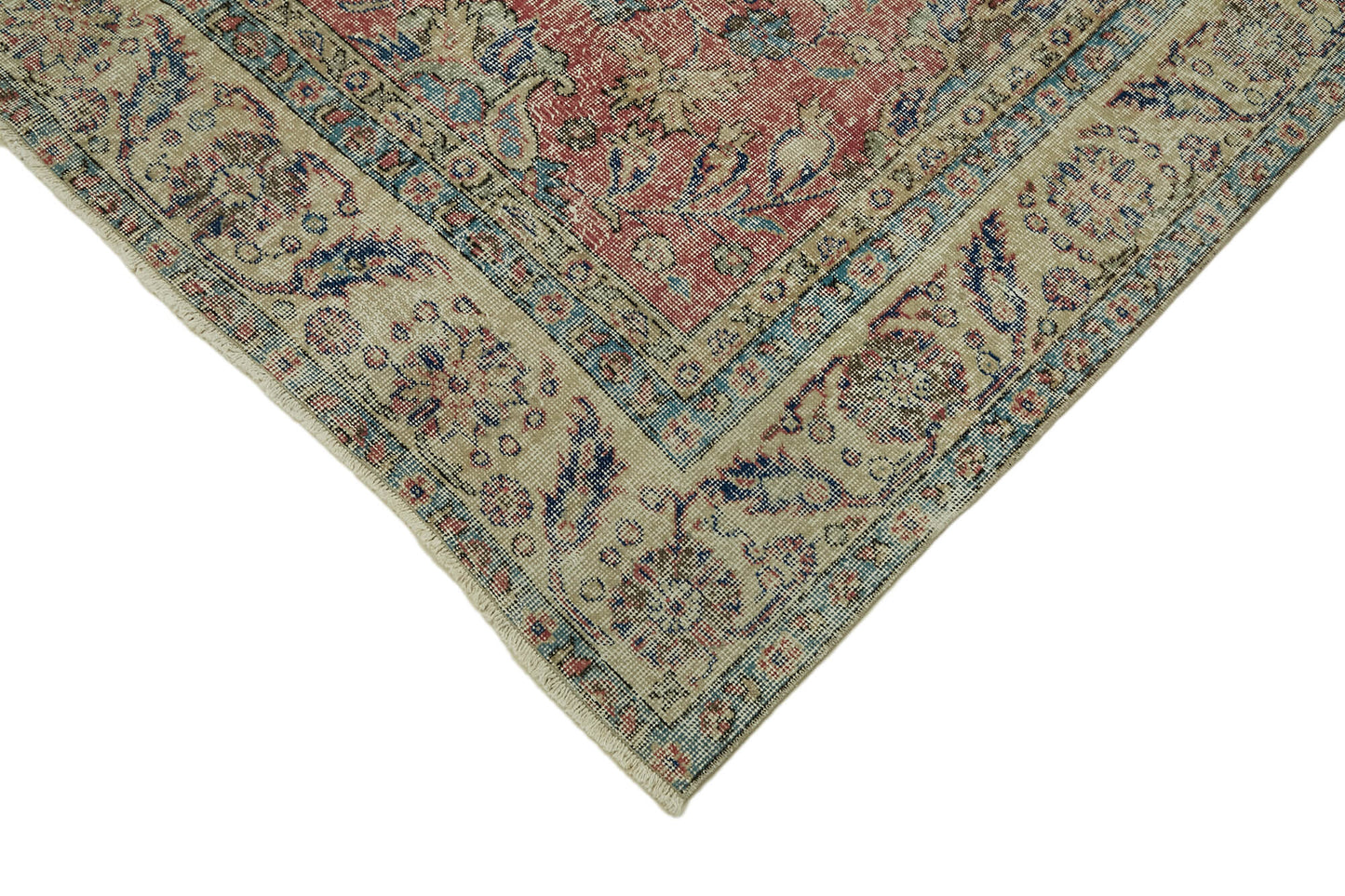 7x10 Beige Turkish Vintage Area Rug - 44606