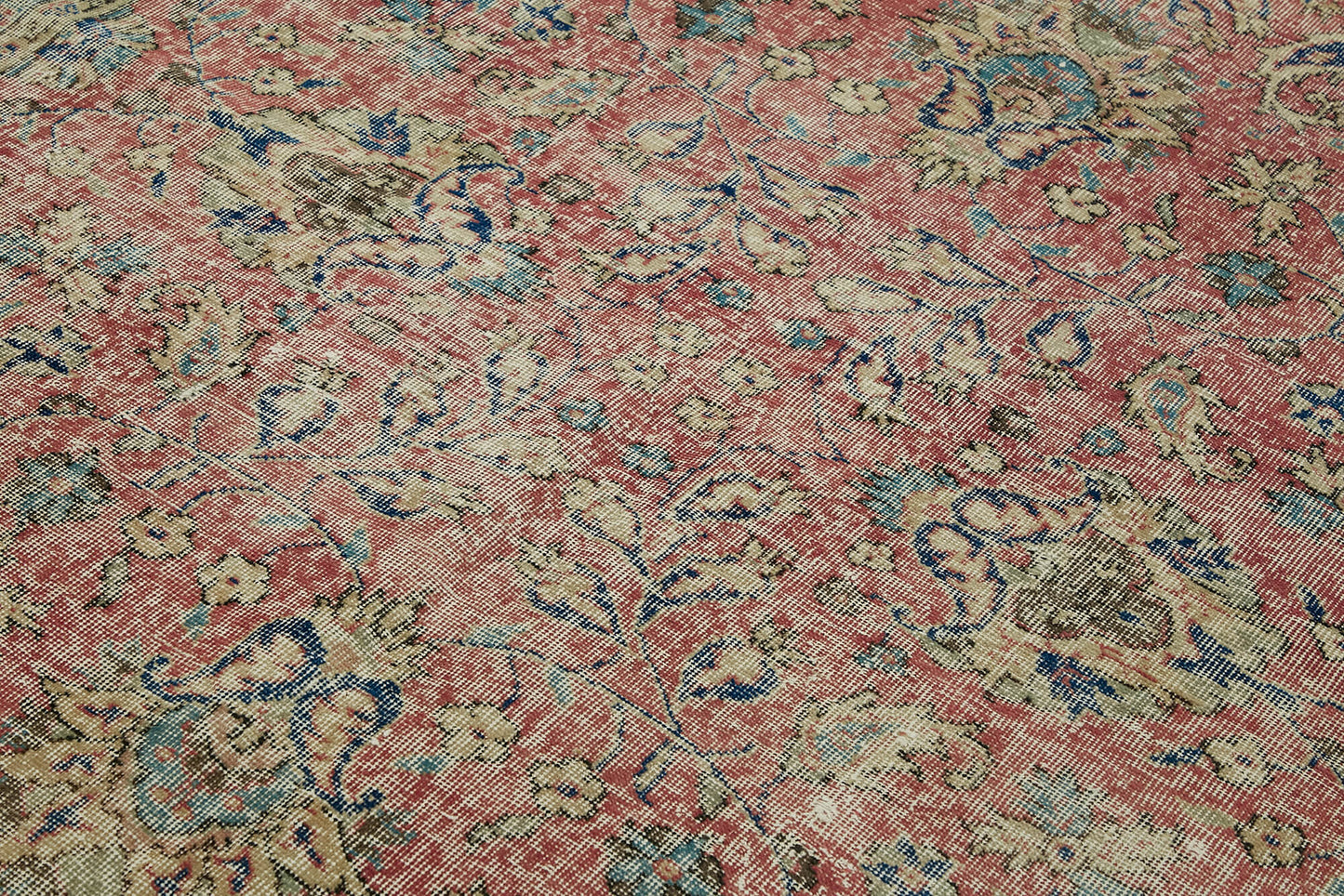 7x10 Beige Turkish Vintage Area Rug - 44606