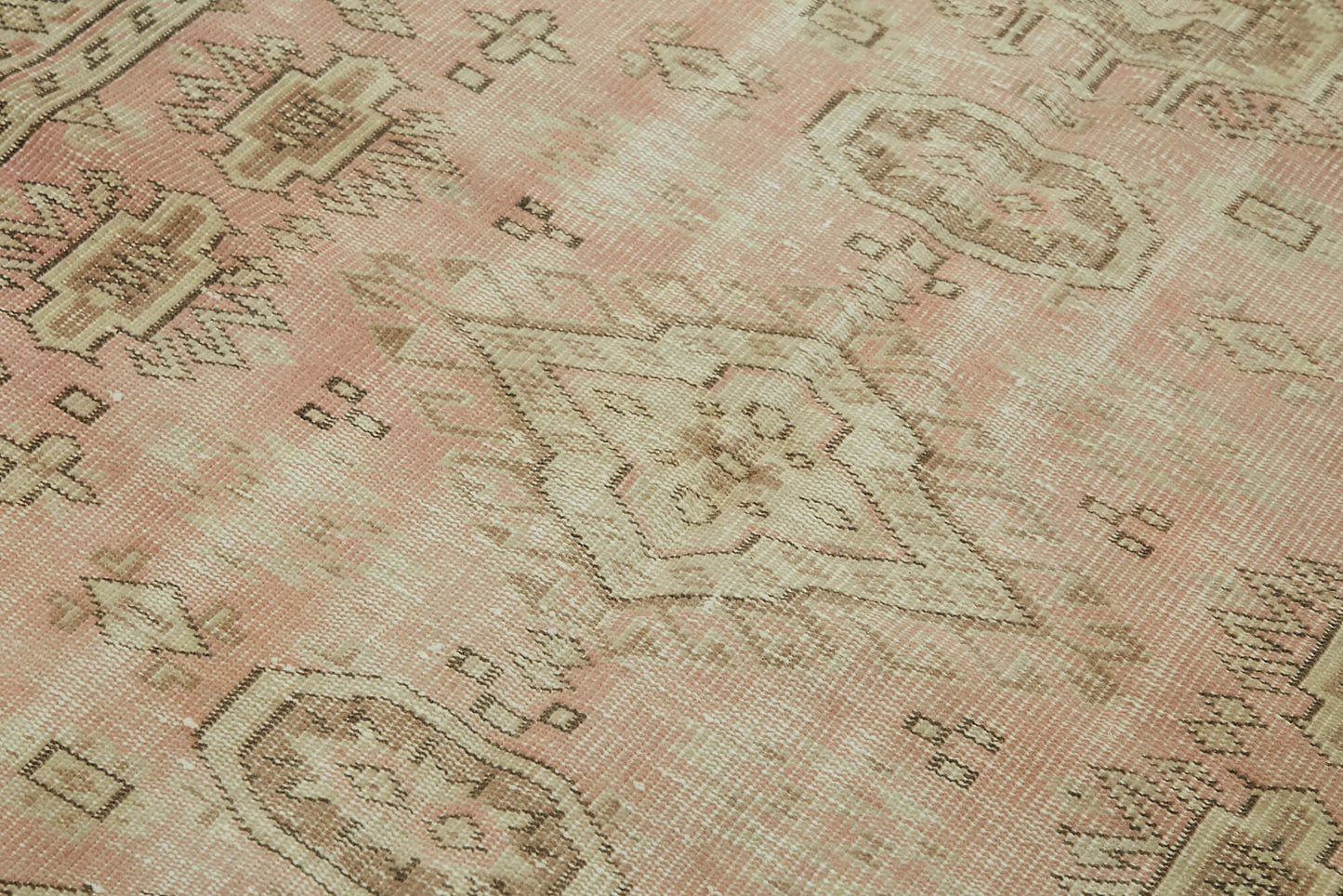 5x8 Beige Turkish Vintage Area Rug - 44616