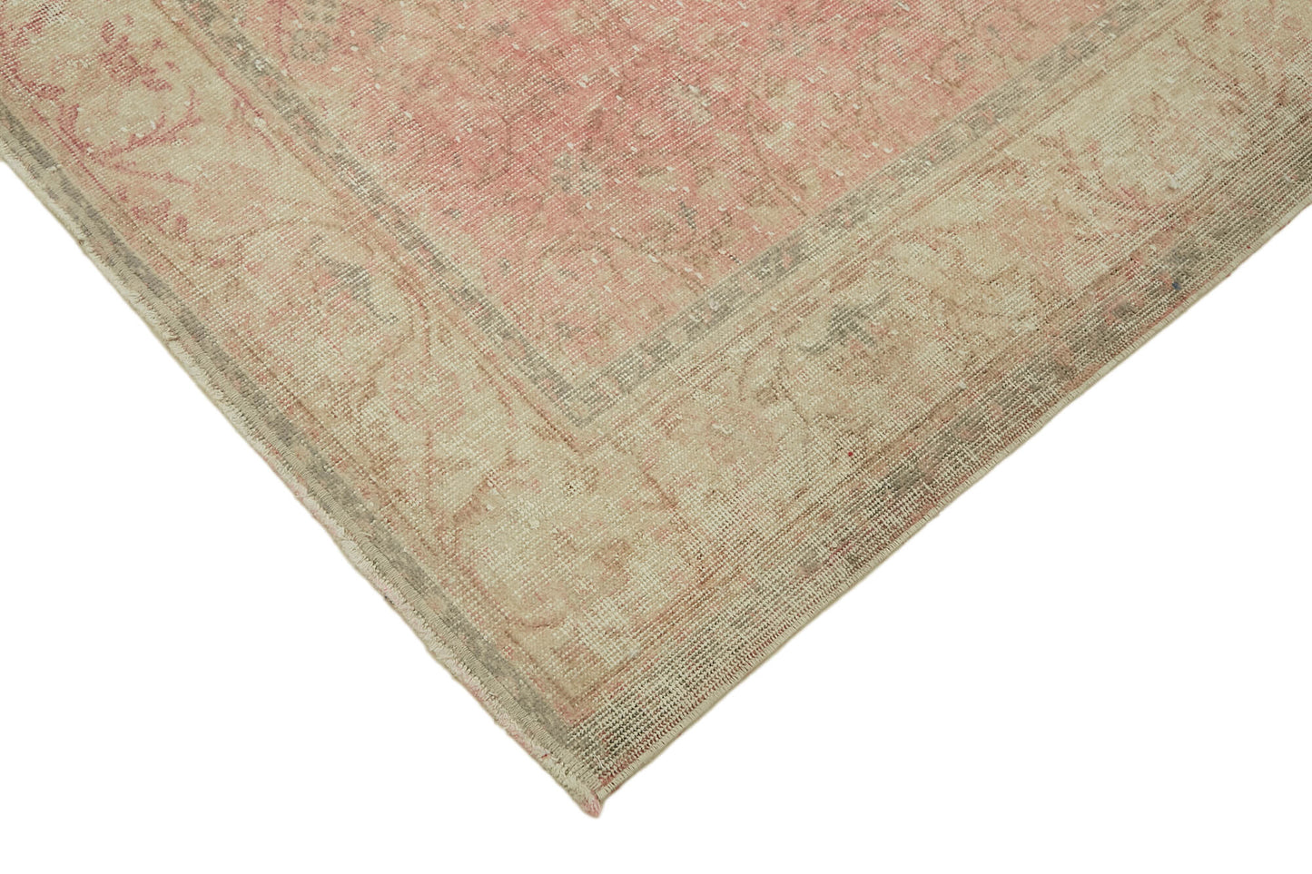5x8 Beige Turkish Vintage Area Rug - 44617