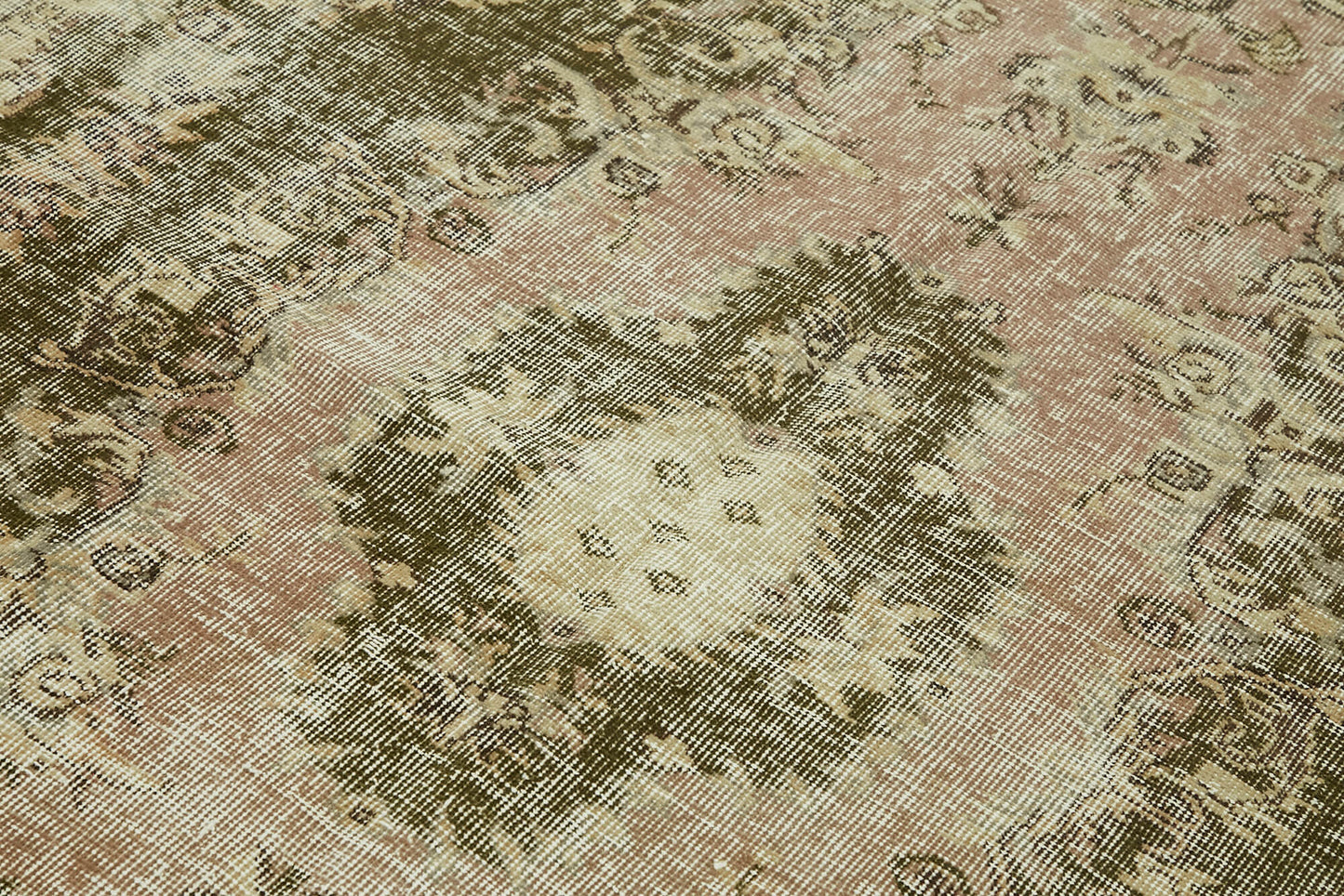 5x9 Beige Turkish Vintage Area Rug - 44634