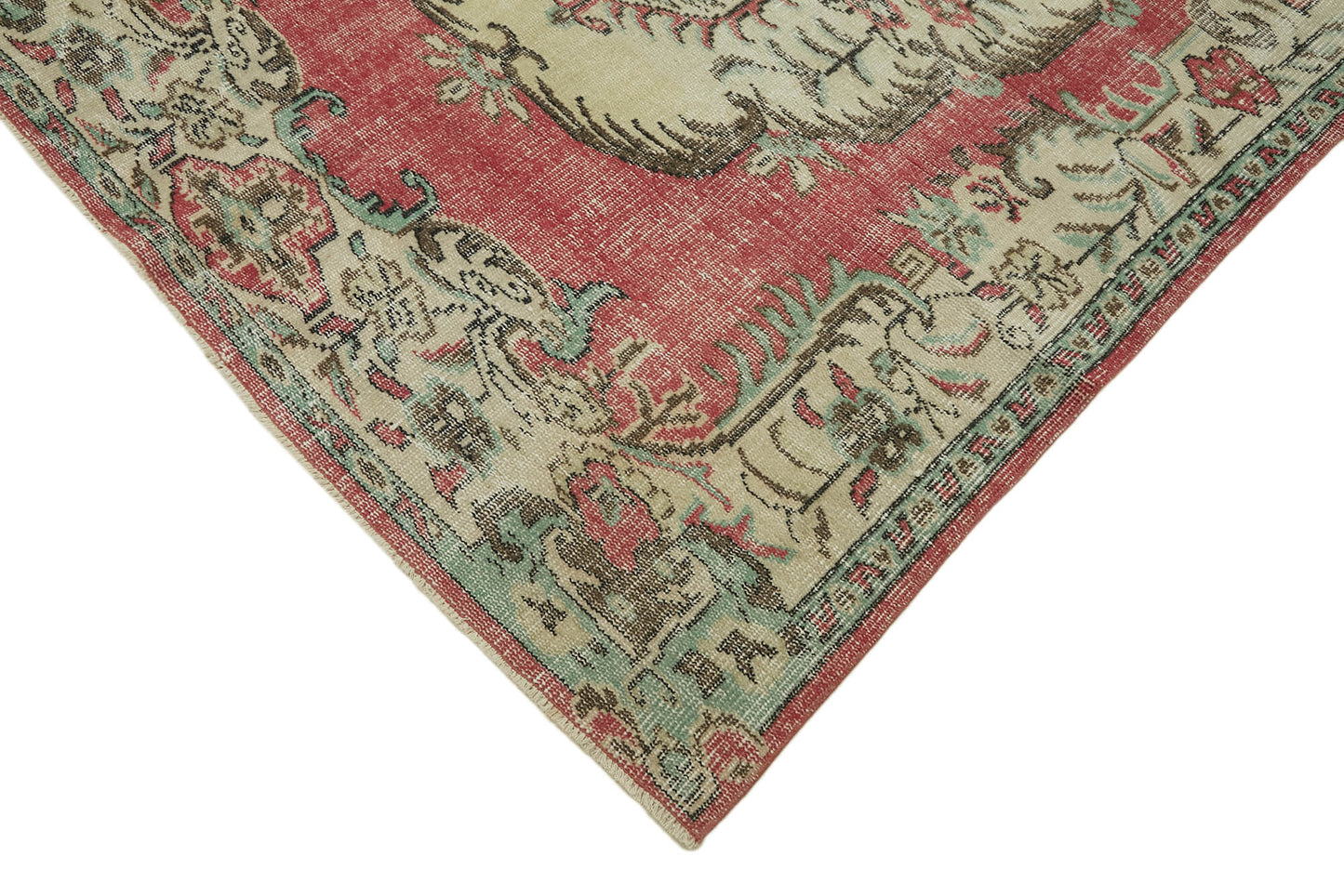 5x10 Beige Turkish Vintage Area Rug - 44643