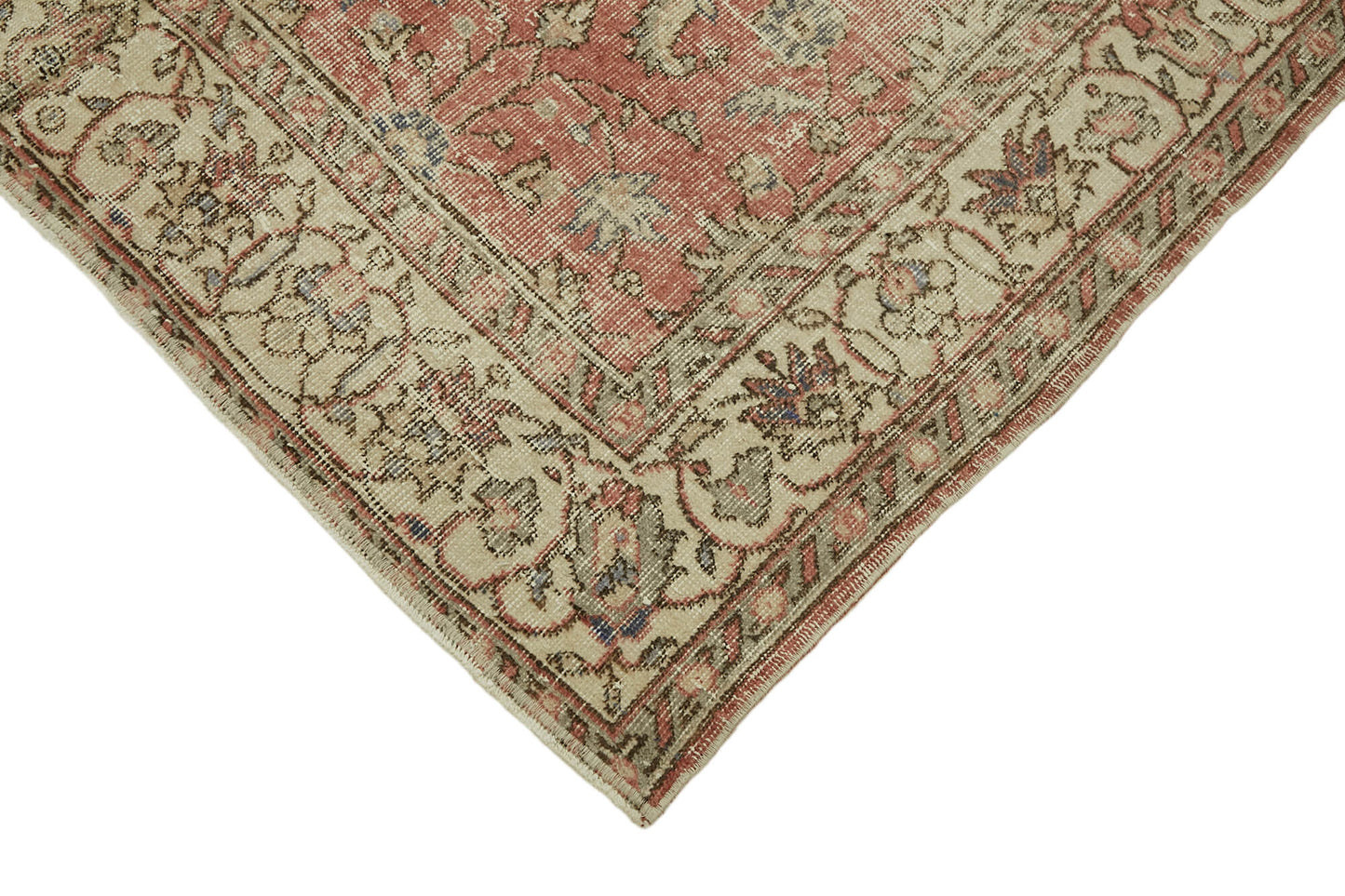 5x8 Beige Turkish Vintage Area Rug - 44648