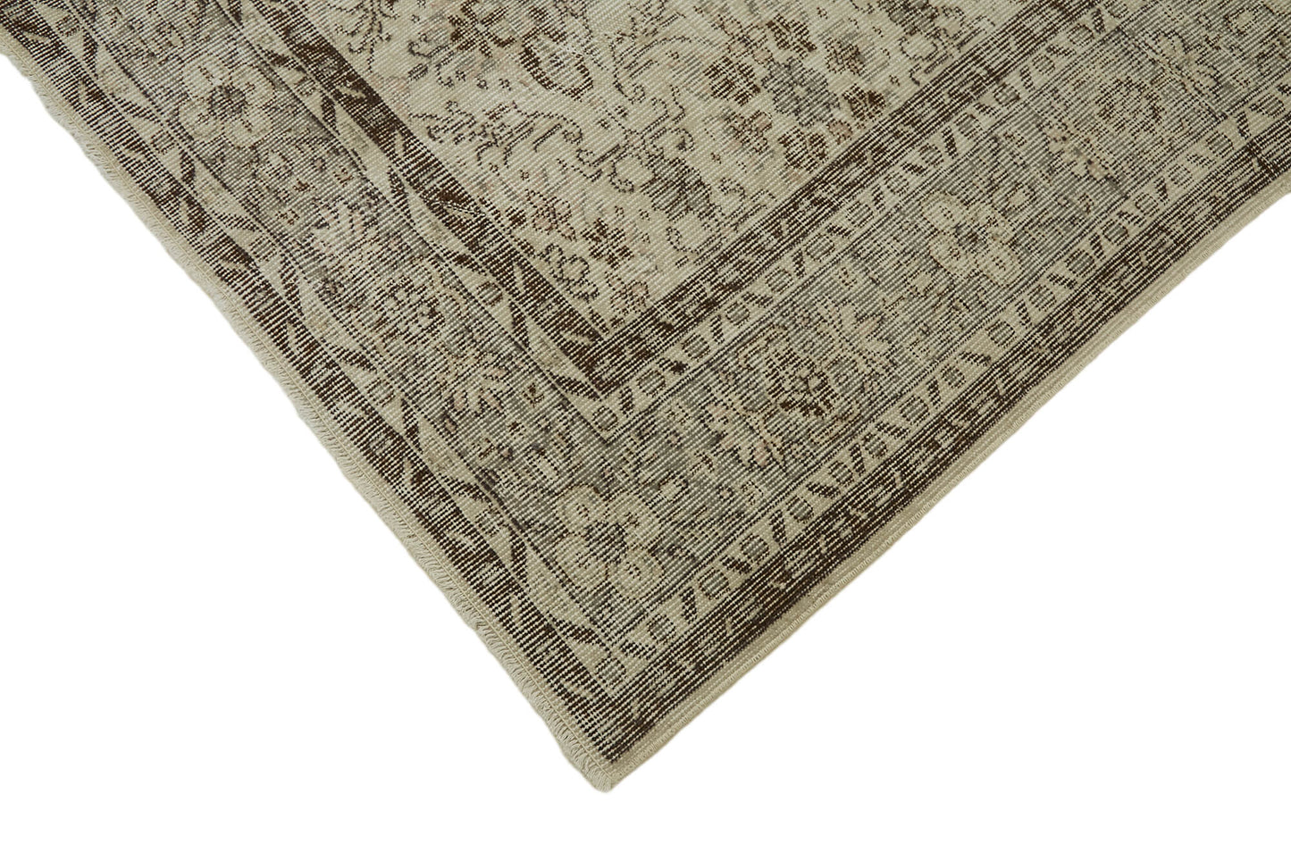 7x10 Beige Turkish Vintage Area Rug - 44718