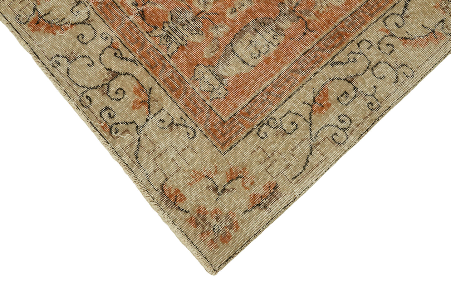 7x10 Beige Turkish Vintage Area Rug - 44761