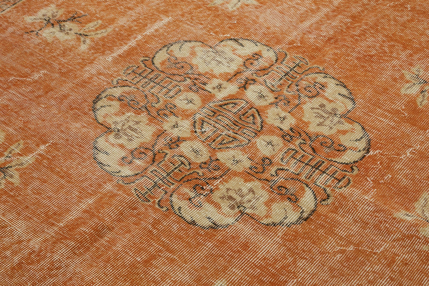 7x10 Beige Turkish Vintage Area Rug - 44761