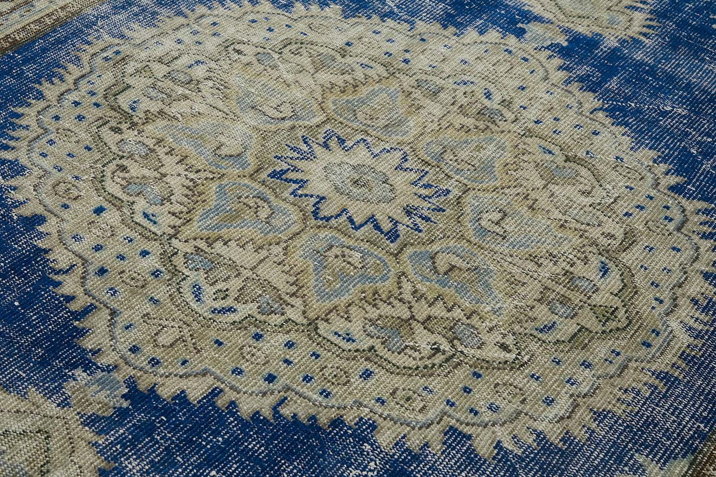 7x10 Beige Turkish Vintage Area Rug - 44783