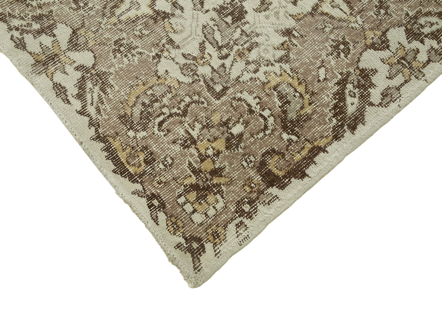 7x10 Beige Turkish Vintage Area Rug - 44796