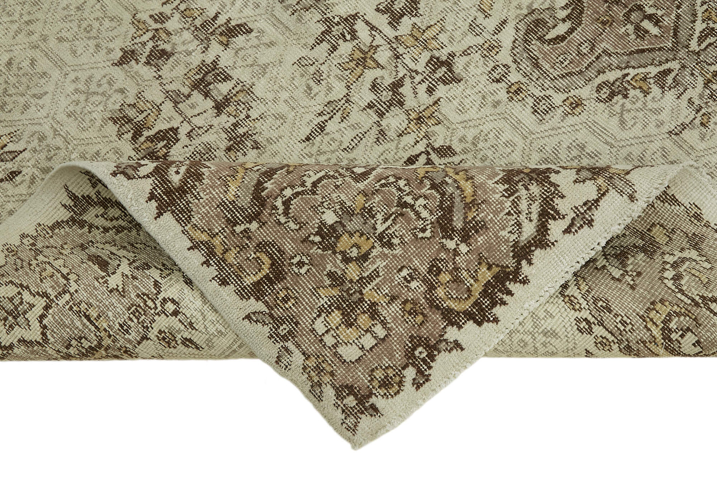7x10 Beige Turkish Vintage Area Rug - 44796
