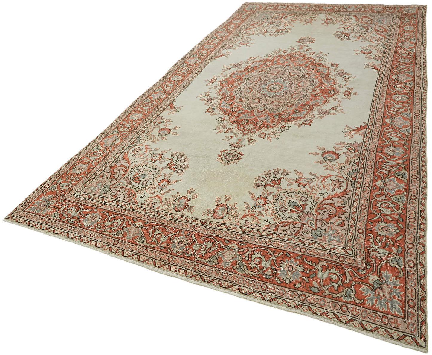 6x13 Red Turkish Vintage Area Rug - 44803