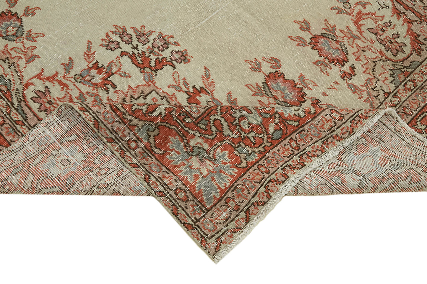 6x13 Red Turkish Vintage Area Rug - 44803