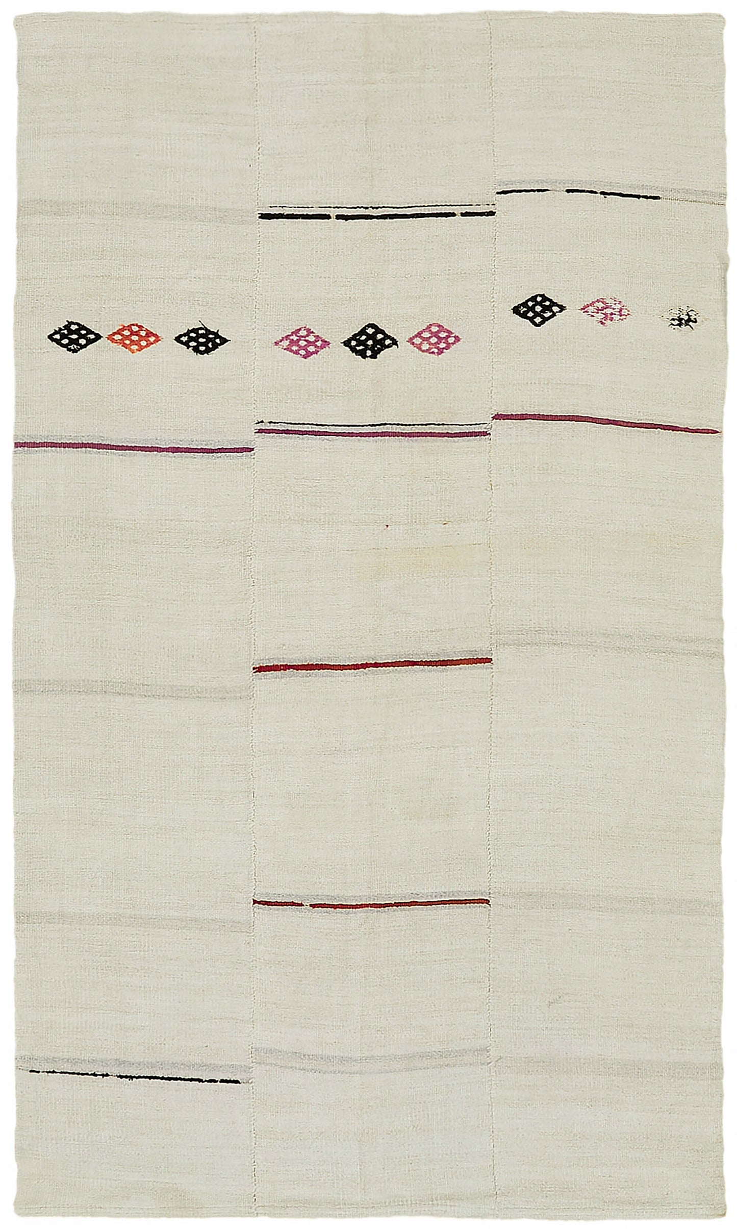 5x9 White Hemp Kilim Rug - 44852