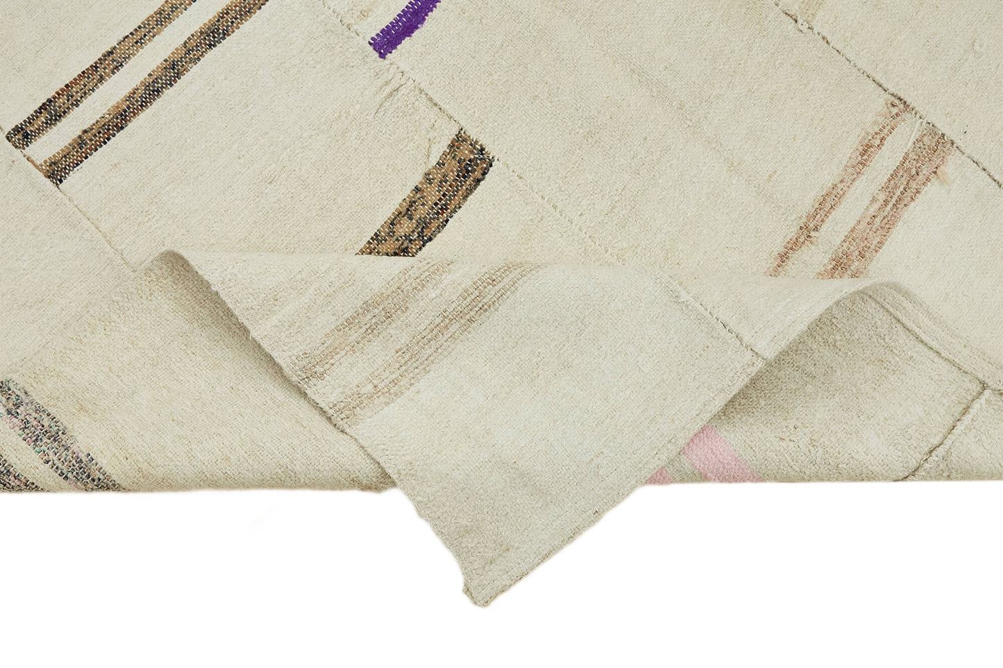 5x8 White Hemp Kilim Rug - 44854