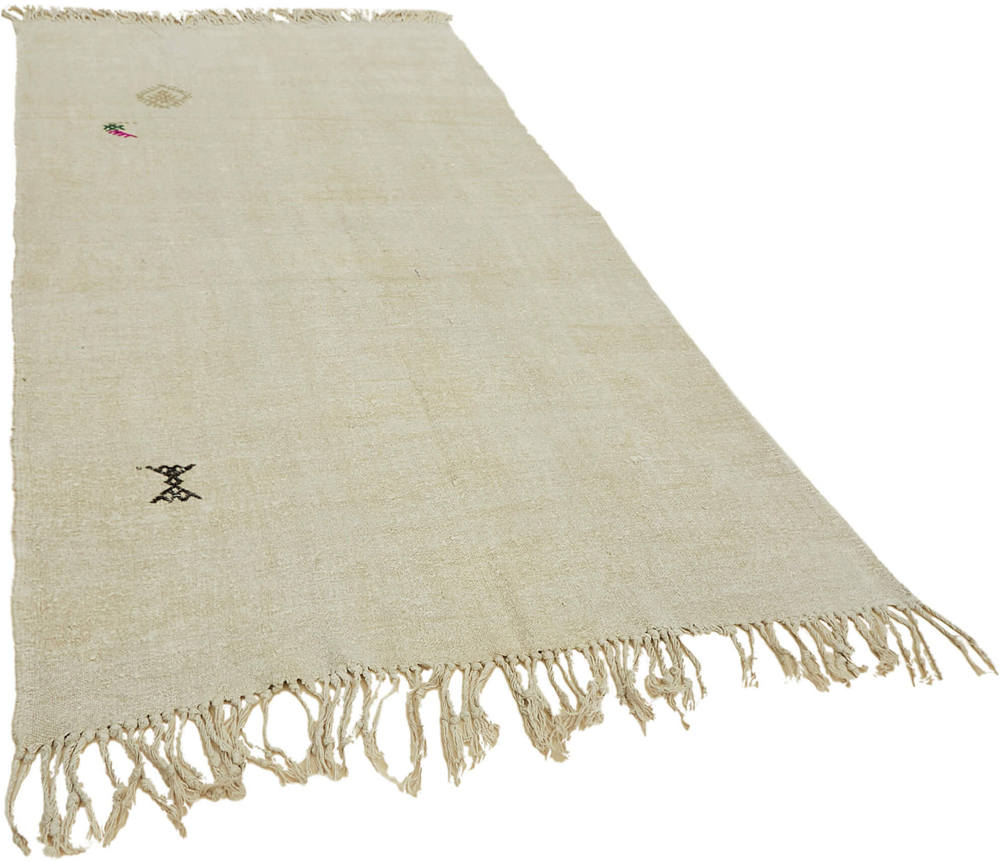 5x9 White Hemp Kilim Rug - 44856