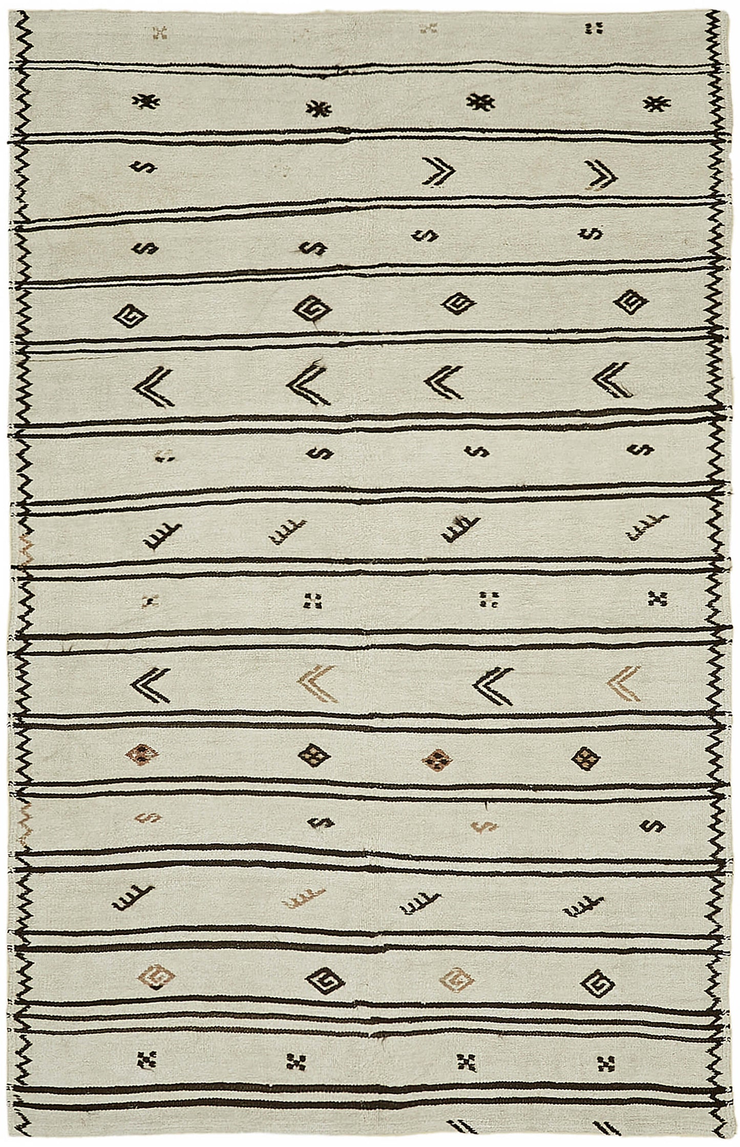 6x9 White Hemp Kilim Rug - 44860